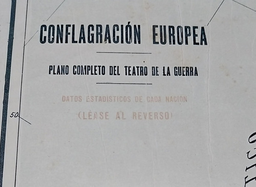 Mapa De La Primera Guerra Mundial Con Datos (Usado)