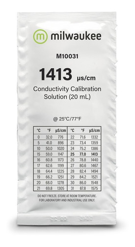 25 Soluciones Buffer De 20ml Para Medidores De Ec, 1413us/cm