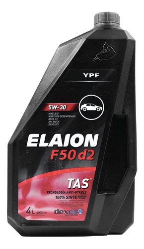 Aceite De Motor Ypf Elaion F50 D2 5w-30 4 Lt