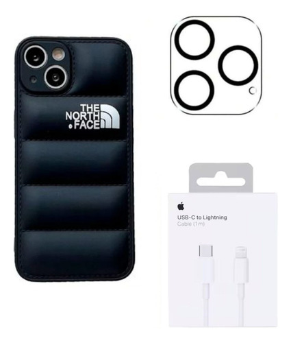 Funda The North Face + Accesorios Negro Iphone 14