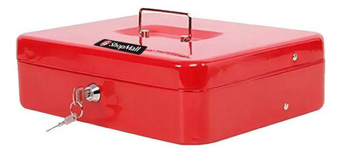 Caja De Dinero Fuerte Seguridad Cash Box Metálica 20 Cm Color Rojo