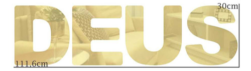 Palavra Em Acrílico Espelhado Dourado - Deus
