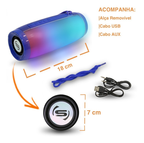 Imagem 6 de 6 de Caixa Caixinha Som Bluetooth Portátil 20w Usb Storm 5 Shutt