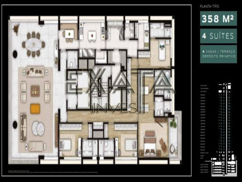 Imagem 14 de 15 de Apartamento À Venda Na Vila Nova Conceição Com 358,67m² Úteis, 4 Amplas Suítes, Lobby Com Pé Direito Triplo, Varanda Gourmet, Piscina, 4 Vagas De Garagem + Depósito. Entrega Em Ju - Ap01283 - 705462