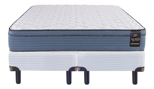 Colchon King Koil Aspen 160 X 200 + 2 Almohadas Queen Size Color Blanco Y Azulado