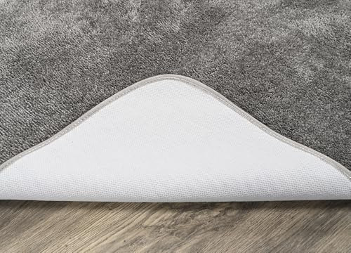 Juego De 4 Alfombras De Baño Lavables Nylon Gris