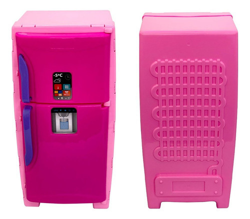 Mini Freezer De Brinquedo Com Formas De Gelo Gaveteiros Cor Geladeira Infantil Rosa