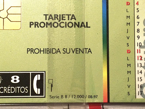 Tarjeta Telefónica De Argentina Serie B8. Sellada, Sin Abrir