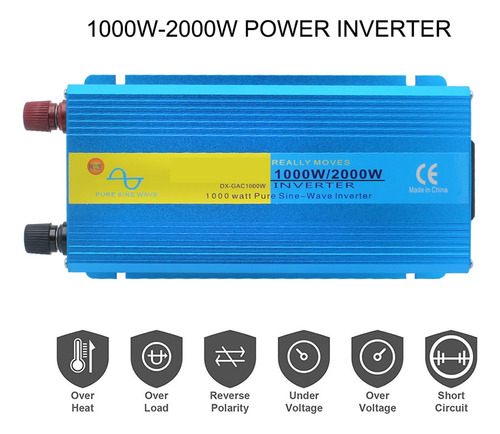 Inversor De Coche De Onda Sinusoidal Pura 2000w Potencia