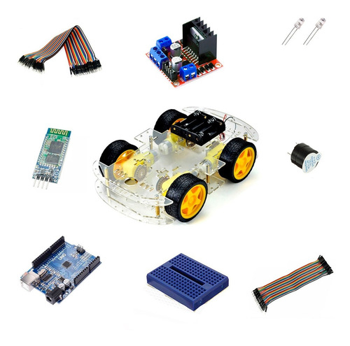 Kit Carrito 4wd Robot Educacional Con Arduino Y Accesorios