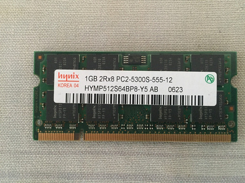 Memoria Ram Ddr2 Laptop Hynix 1gb 2rx8 Pc2-5300s 667mhz (Usado)