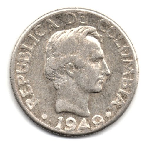 10 Centavos 1949 Bogotá Plata 0,500