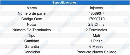 Inyector Combustible Mpfi Chevy 4cil 1.6l 96-03 8273786