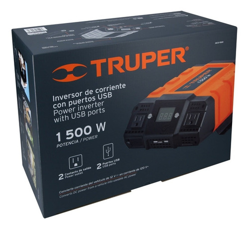 Inversor De Corriente De 1500 Watts, Truper, 10492