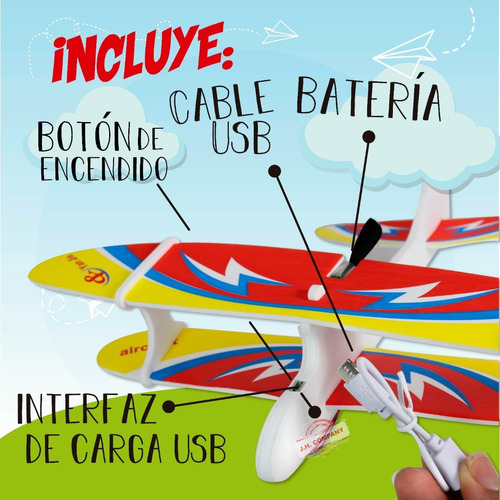 Avion Planeador Juguete Armable Motor Usb Recargable 8008 Color Mod 1 Personaje Avión