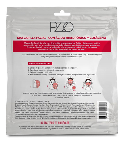 Tri Pack Mascarilla De Tela Ácido Hialurónico Y Colágeno