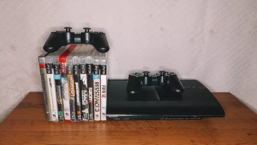 Sony Playstation 3 Super Slim 500gb 2 Controles + 3 Jogos Cor