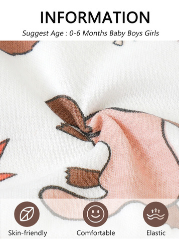 A Conjunto Sombreros Manoplas Guantes Algodón Bebé 0-6 Meses