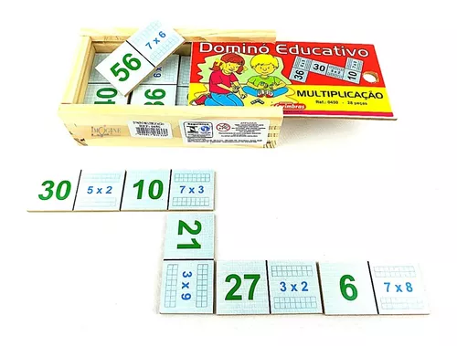 Brinquedo Educativo Domino Infantil Divisão e Multiplicação