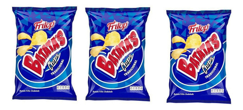 Batata Fritop Tradicional Salgadinho Chips 20g- Kit 100un