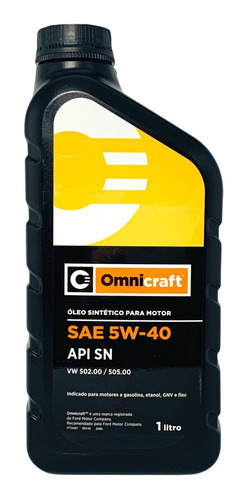 Óleo 5w40 Sintético Api Sn Omnicraft Ford Original - 1 Litro