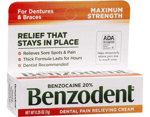  Benzodent Crema Para Aliviar El Dolor Dental Para Dentadura