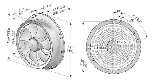 Ventilador Axial Ebm 115vca 2080cfm 350mm W4e350-cp18-70 (Usado)