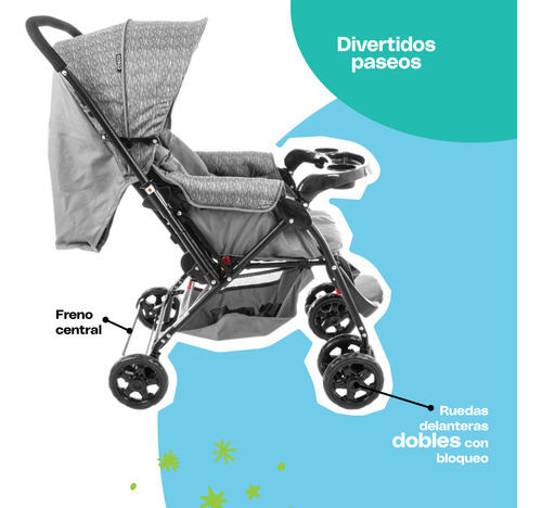 Carriola Cosco Reverse Color Gris Claro Color Del Chasis Negro