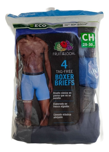 Fruit Of The Loom Biker  Largo 4 Pack Caballero Mod Blbb76m