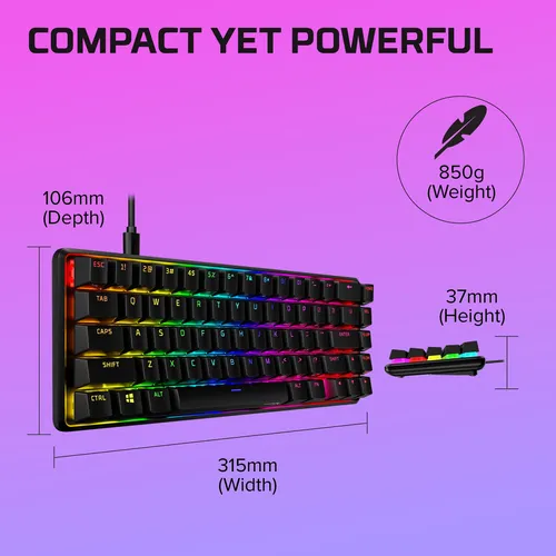 Teclado Mecánico Para Juegos Hyperx Alloy Origins 65 Aqua
