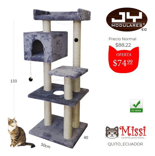 Imagen 3 de 4 de Rascadores Torre Casa Gimnasio Para Gatos