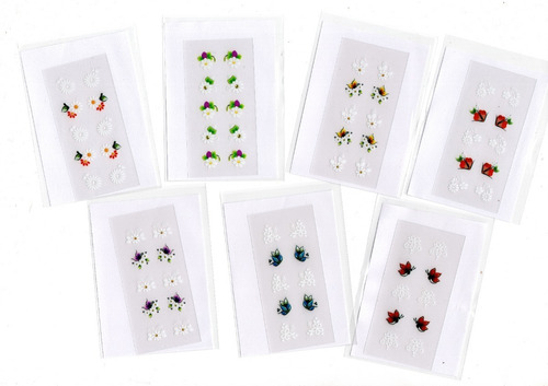 Kit 20 Cartelas Adesivos Unhas Decoradas Películas Artesanal