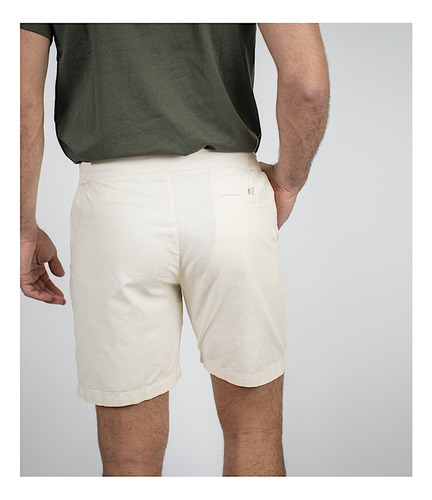 Short 98 Coast Av. Hombre Sh09012 Algodón Lino Arena