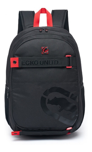 Mochila Ecko Moda Masculina Skate Bag Resistente Espaçoso Cor Preto