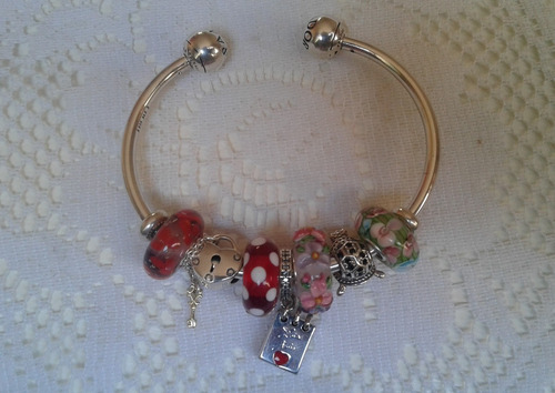 Imagen 10 de 10 de Charm Murano En Plata De Ley 925 Para Pandora O Trollbeads