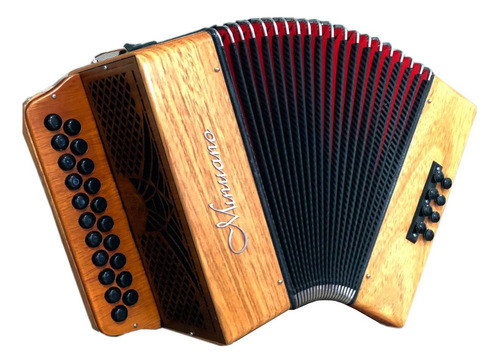 Acordeon 8 Baixos 21 Botões Minuano 8/21 ( Gaita De Botão ) Cor Natural