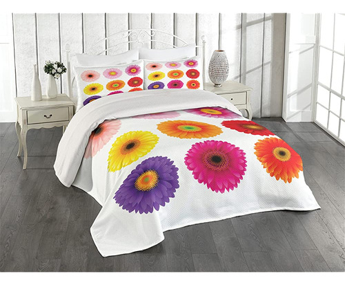 Ambesonne Gerber Daisy Coverlet, Plantas Vibrantes De Refres