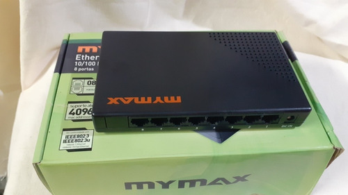 Switch 8 Portas 10/100mbps Preto - Mymax