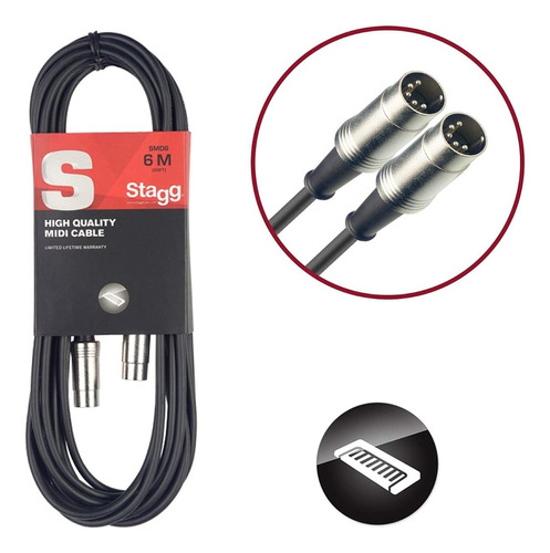 Cable Midi De 3 Metros Stagg Smd3 Midi-midi