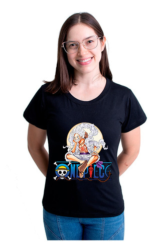 Camiseta Feminina Babylook Luffy Gear 5 One Piece Anime