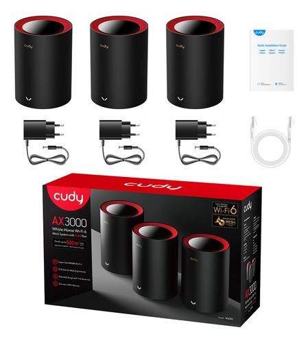 Router Wi-fi Mesh 6 Doble Banda Ax3000 Cudy M3000 3 Pack