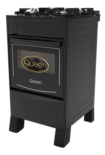 Cocina Queen A Gas Mesada De Vidrio Negra Encendido Luz