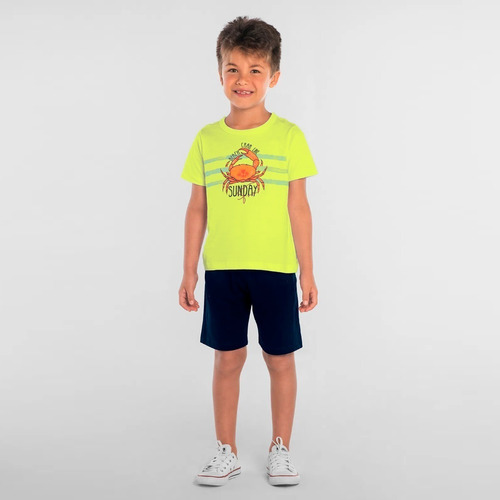 Conjunto Infantil Menino Roupa Bermuda Short Camiseta Verão