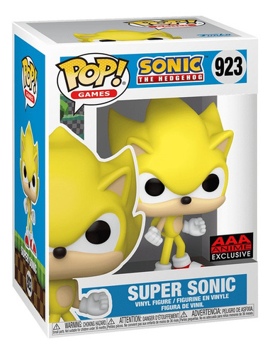 Funko Pop! Games Sonic The Hedgehog Super Sonic 923 Aaa Excl