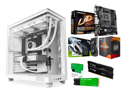 Pc Gamer Ryzen 7 5700g Rtx 4060 Ddr4 32gb 1tb H6 Liquida
