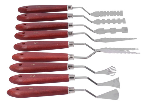 Juego De Cuchillos Para Pintar Paletas, 9 Piezas, Mango De M