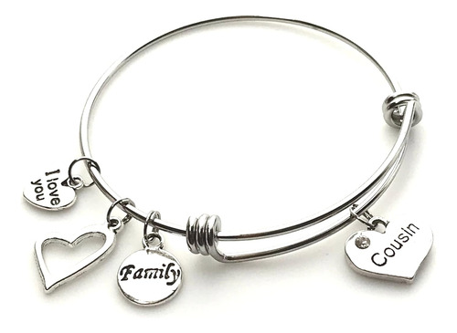 Pulsera De Encanto De Primo Regalo Familiar De Acero In...