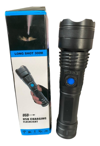 Lanterna Recarregável Led Strobo 5000 Lumens Portátil Lanterna Preto Luz Branco