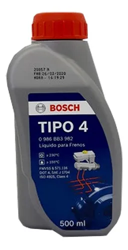 comprar Liquido De Frenos Bosch Dot 4 X 500 Ml