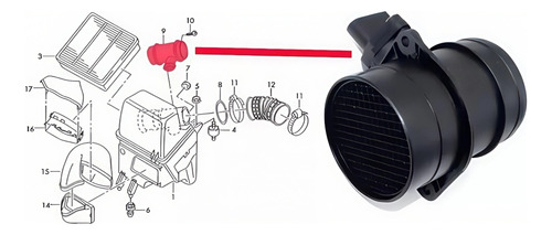 Sensor Maf Vw Beetle Bora 2.5 2005 2006 2007 2008 2009 2010